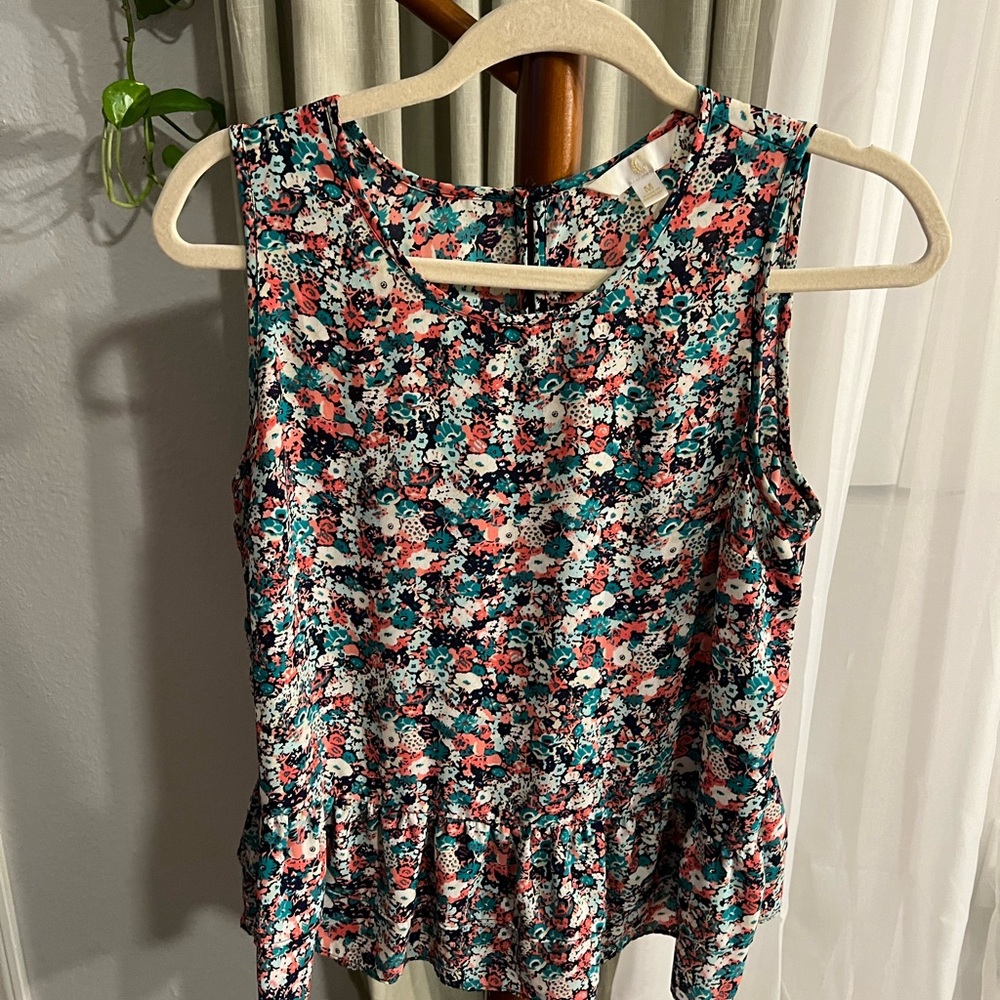 Floral Peplum Tank Top Blouse